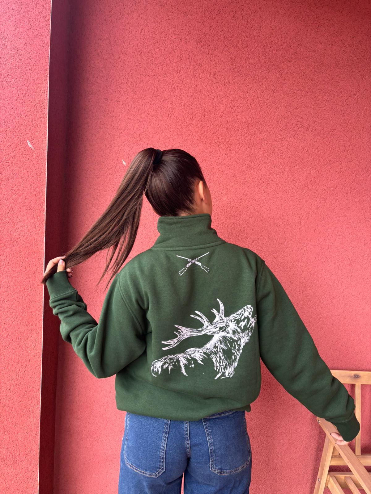 Sudadera Verde Cremallera Yola Collados